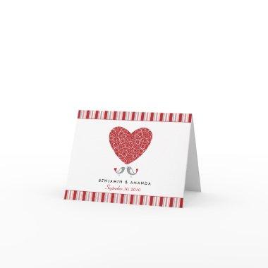 Love Birds Custom Striped Thank You  (red)