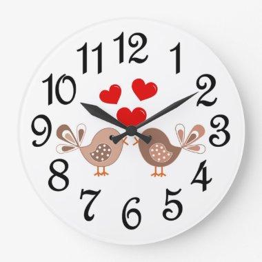 Love Birds Large Clock