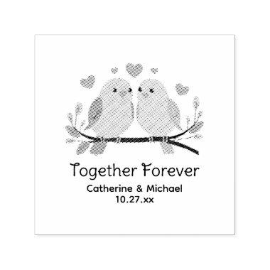 Love Birds Together Forever Valentines Day Wedding Self-inking Stamp
