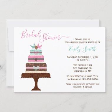 Love Birds Wedding Cake | Custom Bridal Shower Invitations