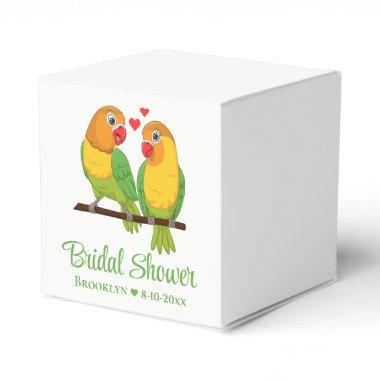 Love Birds Yellow Green Lovebirds Bridal Shower Favor Boxes