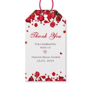 Love Bloom | Bold Green Red Pink Floral Thank You Gift Tags