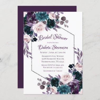 Love Bloom | Eggplant Moody Purple Bridal Shower Invitations
