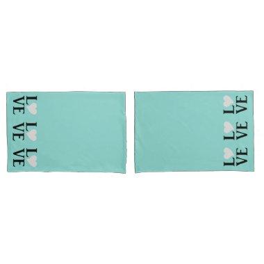 Love Bride & Co Teal Blue Wedding Home Decor Pillow Case
