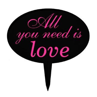 Love Cake Pick in fuchsia & black