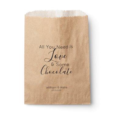 Love Chocolate Personalized Wedding Treat Favor Bag