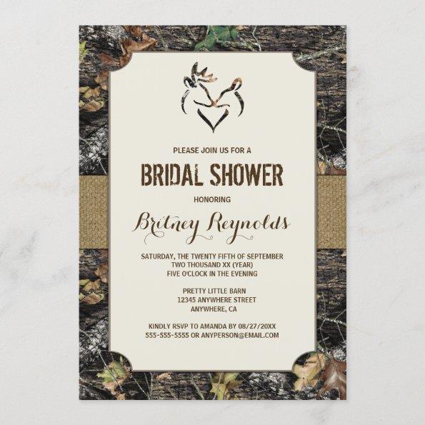 Love Deer Hunting Camo Bridal Shower Invitations