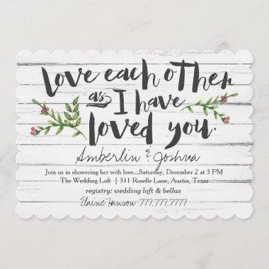 Love Each Other Bridal Invitations