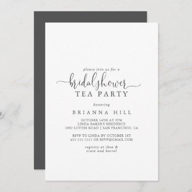 Love Fancy Script Bridal Shower Tea Party Invitat Invitations