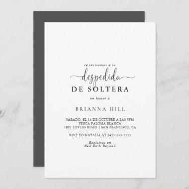 Love Fancy Script Spanish Bridal Shower Invitations