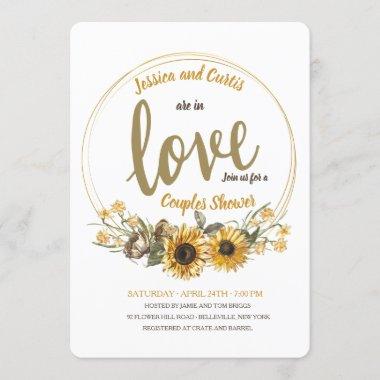Love Floral Couples Shower Invitations