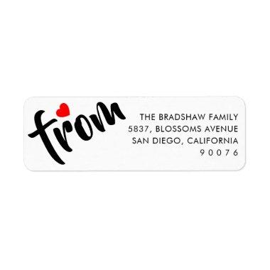 Love From Black and White Return Address Label