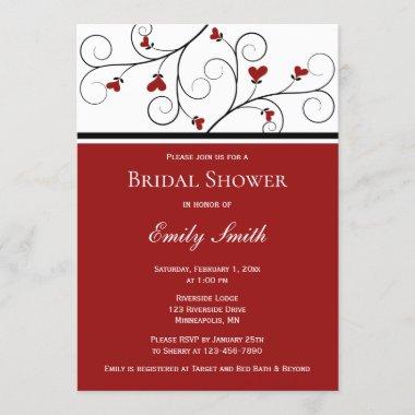 Love Grows | Red Hearts Bridal Shower Invitations