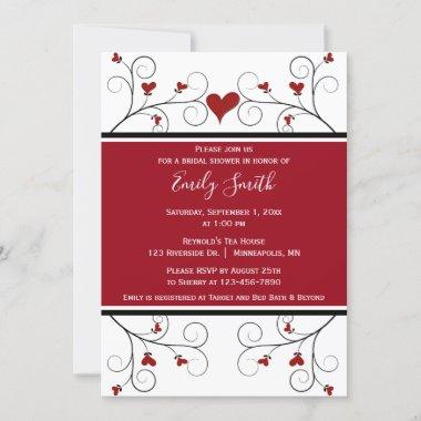 Love Grows | Red Hearts Bridal Shower Invitations