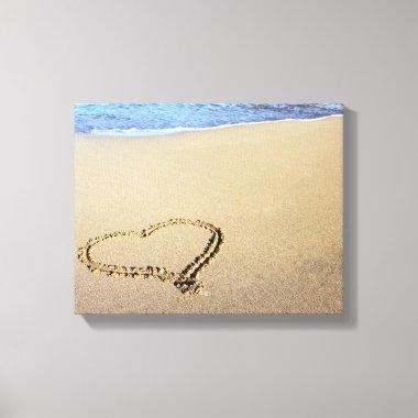 Love Heart Beach Canvas Print