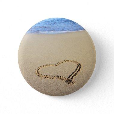 Love Heart Beach Pinback Button