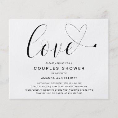 Love Heart Budget Couples Shower Invitations Flyer