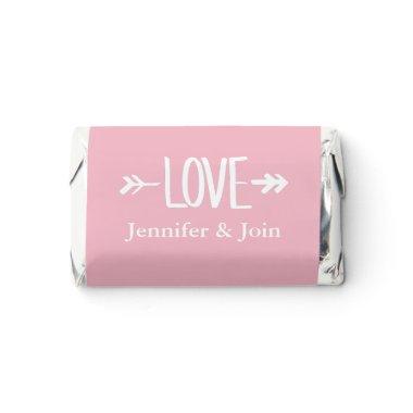 Love Heart Script Custom Pink Wedding Hershey's Miniatures
