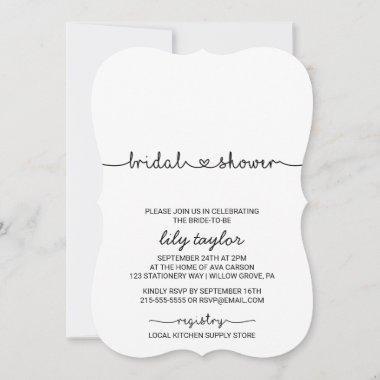 Love Hearts Bridal Shower Invitations