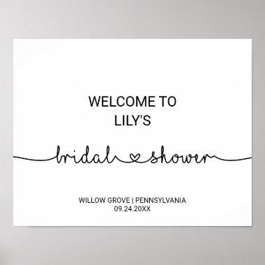 Love Hearts Bridal Shower Welcome Poster