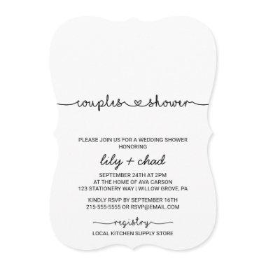 Love Hearts Couples Shower Invitations