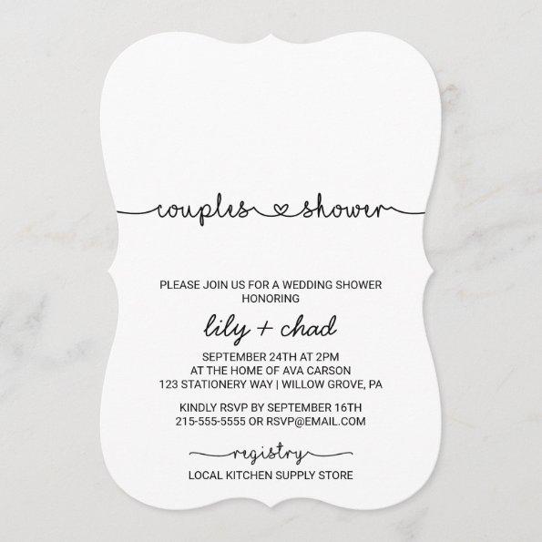 Love Hearts Couples Shower Invitations
