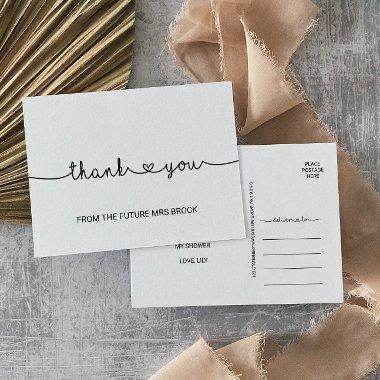Love Hearts Simple  Wedding Thank You Post