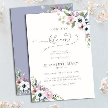 Love in Bloom Anemones Frame Floral Bridal Shower Invitations