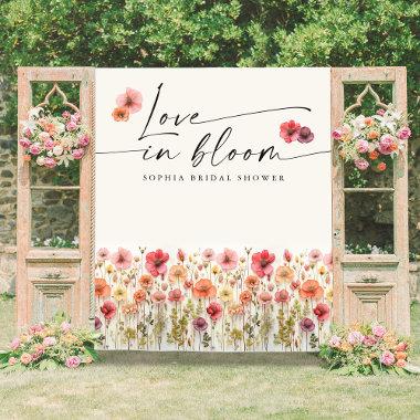 Love In Bloom Bridal Shower Tapestry Backdrop