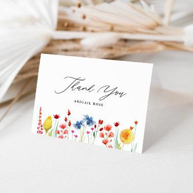 Love in Bloom Bridal Shower Wildflower Border Thank You Invitations