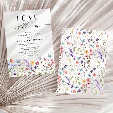 Love in Bloom Floral Spring Summer Bridal Shower Invitations