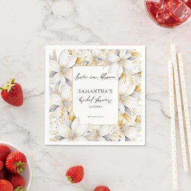 Love In Bloom Florals Border Name  Napkins
