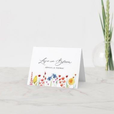 Love in Bloom Personalized Wildflower Border Thank You Invitations