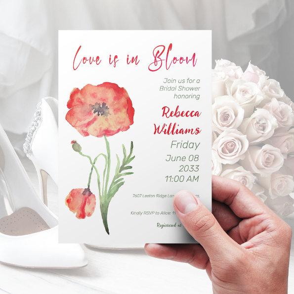 Love in Bloom Red Watercolor Floral