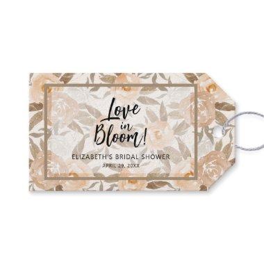 Love in Bloom Rustic Peach Floral Gift Tags