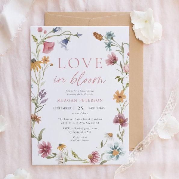 Love In Bloom Spring Floral Bridal Shower Invitations