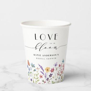 Love in Bloom Spring Summer Floral Bridal Shower Paper Cups
