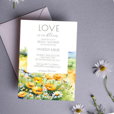 Love in bloom spring summer flower bridal shower Invitations