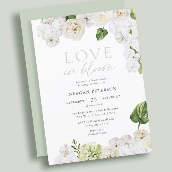 Love In Bloom Summer Greenery Bridal Shower Invitations
