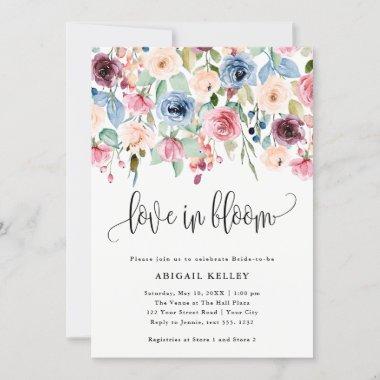 Love in Bloom Watercolor Flowers Bridal Shower Invitations