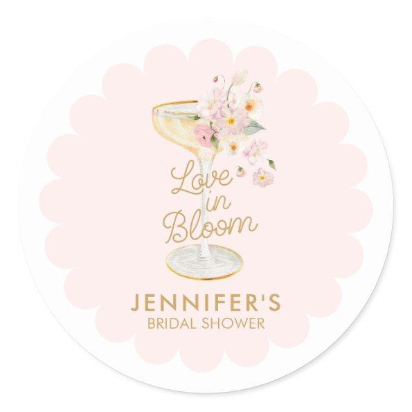 Love in Bloom Wedding Shower Favor Classic Round Sticker