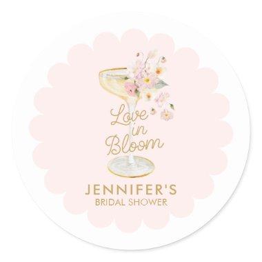 Love in Bloom Wedding Shower Favor Classic Round Sticker