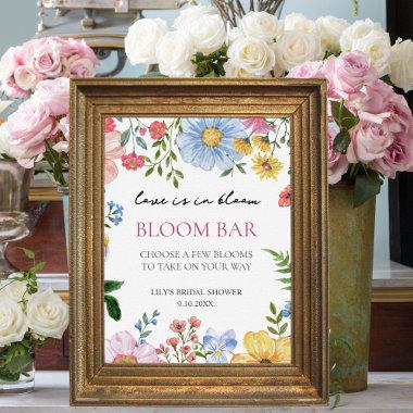 Love in Bloom Wildflower Bridal Shower Bloom Bar Poster