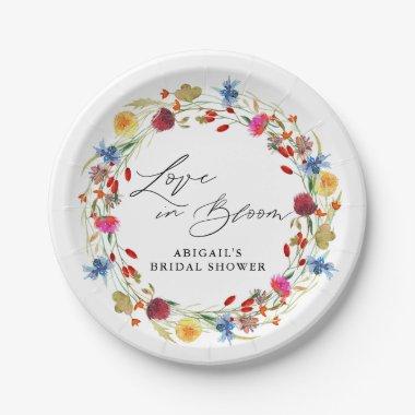 Love in Bloom Wildflower Bridal Shower Custom Paper Plates