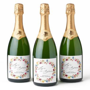 Love in Bloom Wildflower  Custom Sparkling Wine Label