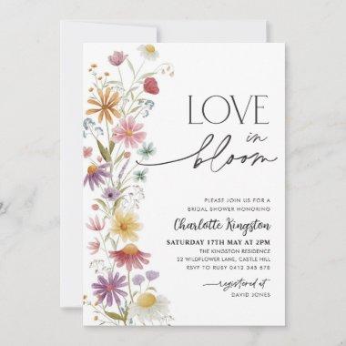 Love In Bloom Wildflower Bridal Shower Floral Invitations
