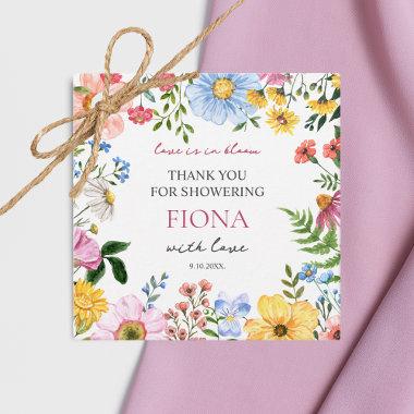 Love in Bloom Wildflower Bridal Shower Thank you Favor Tags