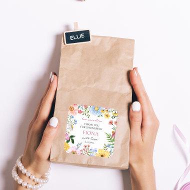 Love in Bloom Wildflower  Thank you Square Sticker