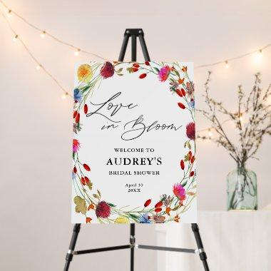 Love in Bloom Wildflower Bridal Shower Welcome Foam Board