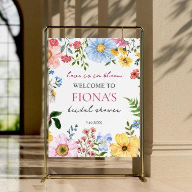 Love in Bloom Wildflower Bridal Shower Welcome Foam Board